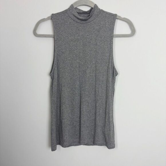 H&M BASIC | Gray Sleeveless Turtleneck Tank Top Women’s Size Small - Picture 1 of 6